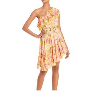 Rococo Sand Georgette one shoulder ruffle dress